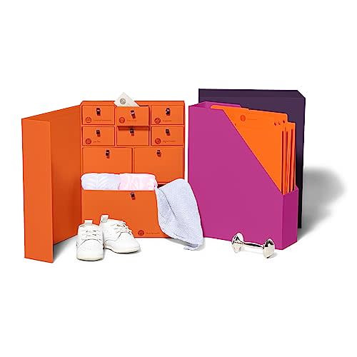 Savor I Baby Deluxe Box | Acid-Free Newborn Keepsake & Memory Organizer with 52 Labels, 9 Drawers, 8 File Folders | Mother’s Day Gift for Pregnancy, Mom & Baby Shower, Plum, No Customization