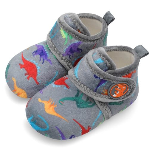 Scurtain Unisex Kids Toddler Slippers Socks Artificial Woolen Slippers with Non-slip Rubber Sole