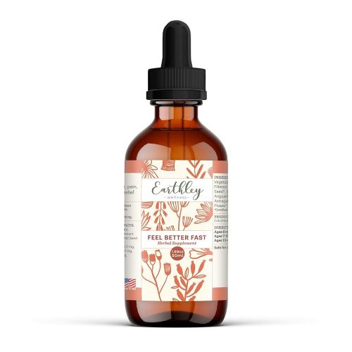 Earthley Wellness Feel Better Fast, All-Natural Relief for Minor Ailments, Supports Immune & Digestive Health, Echinacea Root, Fennel, Astragalus Root, Elder Flower and Cinnamon (1.69oz)