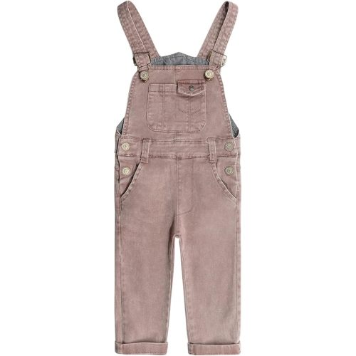 KIDSCOOL SPACE Baby Little Girls Canvas Overalls,Toddler Boys Ripped Holes Casual Workwear - 9-12 Months - Winered-2635