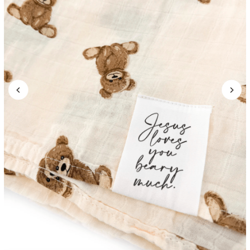 Jesus Loves You Beary Much Swaddle Blanket – AmorClothingCo.