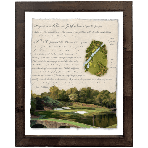 Illustrated Golf Course Art - Augusta No. 12 - Affordable Fine Art