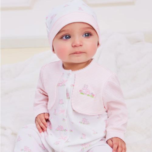 Baby Bunnies Footed One-Piece And Hat