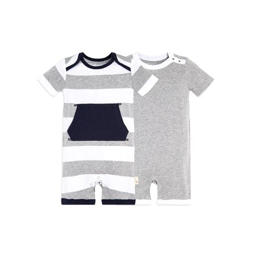 Burt's Bees Baby Baby Boys Short Sleeve Rompers, 100% Organic Cotton One-Piece Coverall and Layette Set