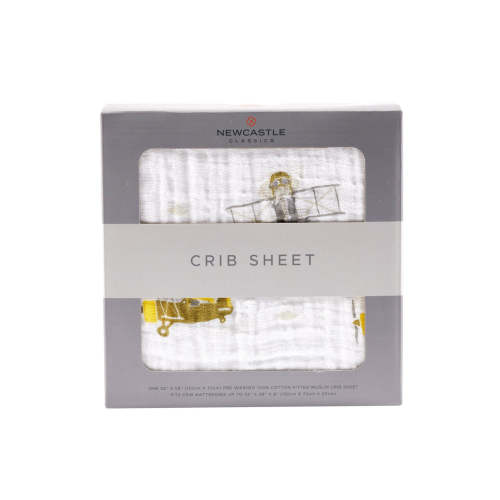 Cribs Sheet Cotton Muslin Airplane Animals – Newcastle Classics