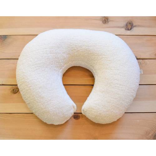 nursing pillow cover : ivory sherpa, sherpa nursing pillow cover, breastfeeding pillow slipcover neutral sherpa, off white sherpa