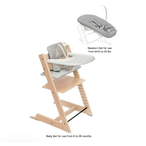 Tripp Trapp High Chair² + Cushion, Tray & Newborn Set Bundle