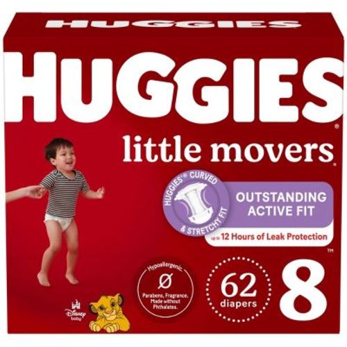 Huggies Little Movers Baby Disposable Diapers - Size 8 - 66ct