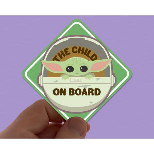 Baby Yoda ‘The Child on Board’ Sticker