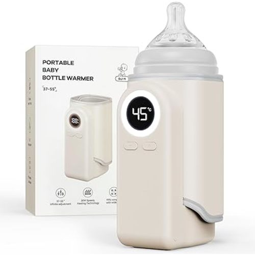 Portable Bottle Warmer for Travel, Precise Temperature Milk Warmer, 10000mAh Long Battery Life USB-C Fast Charging for Breast Milk/Formula Milk Warming, Fit Car, Airplane & On The Go Bottle Warmer