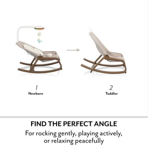 Evenflo Lyra 2-in-1 Infant to Toddler Rocker with SensorySoothe™, Truffle Taupe