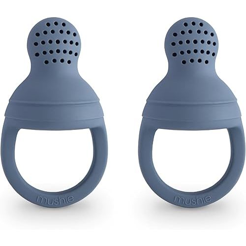 mushie Silicone Baby Fresh Fruit & Food Feeder Pacifier | 6 Months+ (Tradewinds)