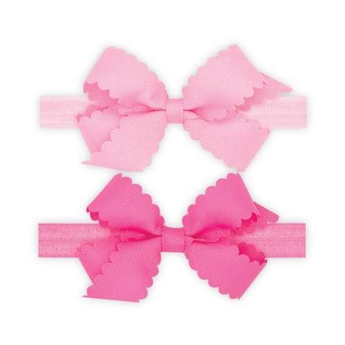Mini Scalloped Two Pack Headband Bows
