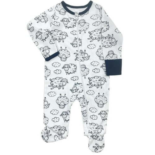 Wonder Nation Baby Gender Neutral Zip Front Footed Sleep N Play Pajamas, Sizes Preemie-6/9 Months