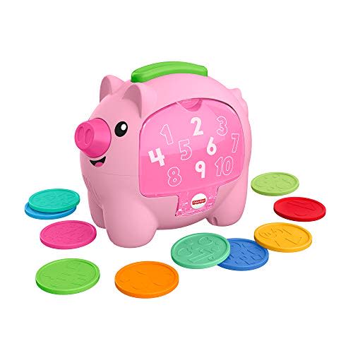 Fisher-Price Baby Musical Toy Laugh & Learn Count & Rumble Piggy Bank with Songs & Motion for Infants & Toddlers Ages 6+ Months