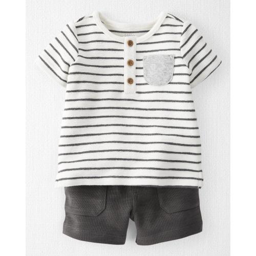 Baby 2-Piece Organic Cotton Set - NB - Style,Charcoal