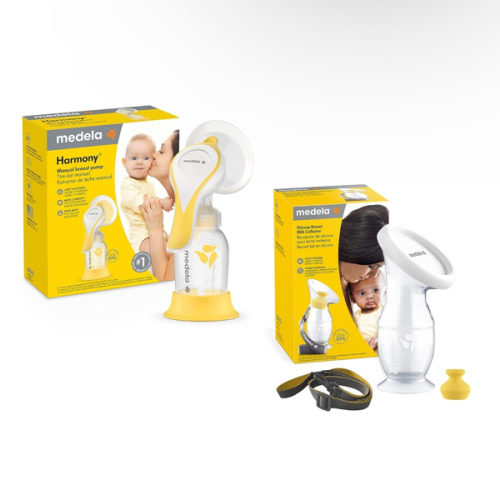 Medela Manual Breast Pump Set - Perfect Pair Bundle, Includes Harmony Manual Breast Pump & Silicone Breastmilk Collector
