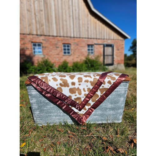 Fleece Cow Print Baby Blanket