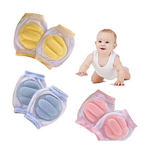 Hillento Elastic Unisex Infant Toddler Baby Kneepads, 3 Pairs, Random Color