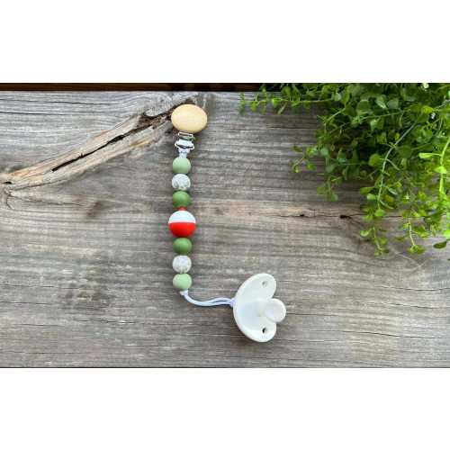 Handmade Fishing Bobber Pacifier Clip, Silicone Beads, Baby Shower Gift, Accessories