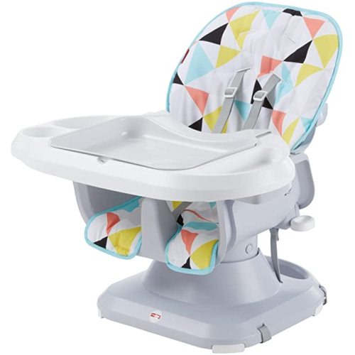 Fisher-Price SpaceSaver High Chair, Multicolor, Yellow/Blue/Red - Windmill
