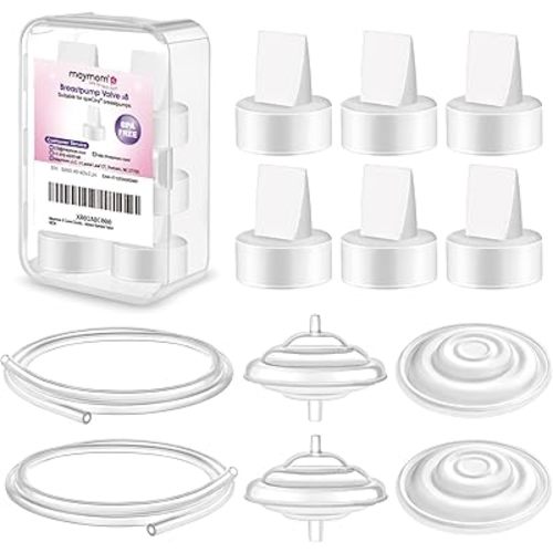 Maymom Pump Parts Compatible with Spectra S1 S2 9 Plus Breastpump Replace Backflow Protector Membrane Duckbill Valve Tube Not Original Spectra Replacement Pump Parts