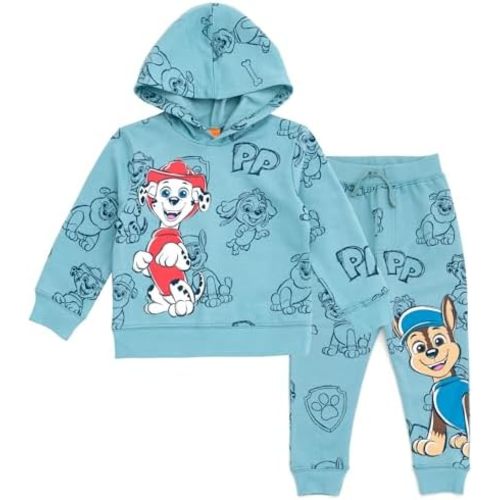 Nickelodeon Paw Patrol Fleece Pullover Hoodie and Pants Outfit Set Toddler to Big Kid Sizes (2T - 10-12)