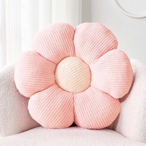 Flower Throw Pillow, Soft Light Pink 14.9" Flower Pillow for Home Decor, Cute Flower Shaped Floor Pillow Aesthetic Flower Plush Decorative Pillows for Bed Sofa Couch