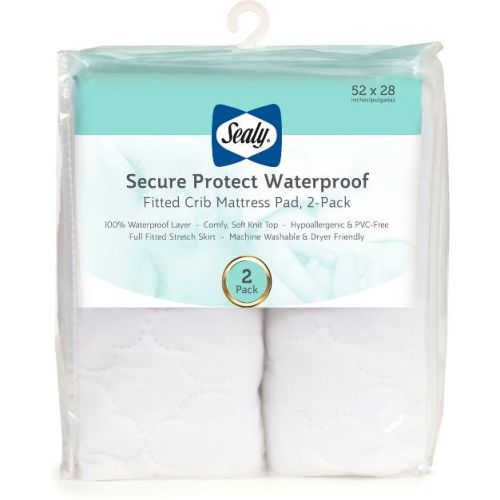 Sealy Secure Protect Waterproof Crib & Toddler Mattress Pads - 2pk