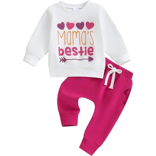 Toddler Baby Girl Fall Winter Clothes Outfits Funny Letter 6 12 18 24 Months 2T 3T Girl Fall Sweatshirt Pant Set