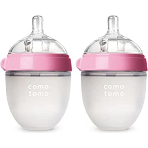 Comotomo Baby Bottle, Pink, 8 Ounce (2 Count)