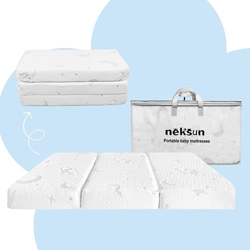 Pack and Play Mattress, 38x26 Premium Memory Foam & High Density Foam Baby Mattress for Pack N Play, Foldable Travel Pack N Play Mattresses Pad for Baby and Toddlers, Breathable & Washable