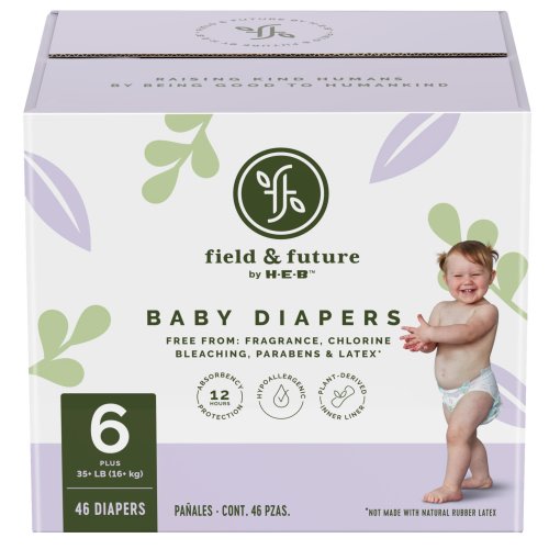 Field & Future by H-E-B Diapers - Size 6 (35+ lb), 46 Count