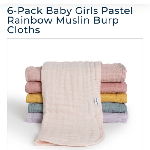 6-Pack Baby Girls Pastel Rainbow Muslin Burp Cloths – Gerber Childrenswear