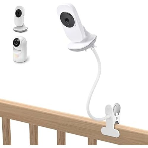 Baby Monitor Clip Mount Compatible with VTech VM819, Advanced HQ Max, Baby Camera Mount Holder with 15.8 inches Gooseneck Arm & Silicone Surface for Vtech Monitor Crib Use, Without Tools