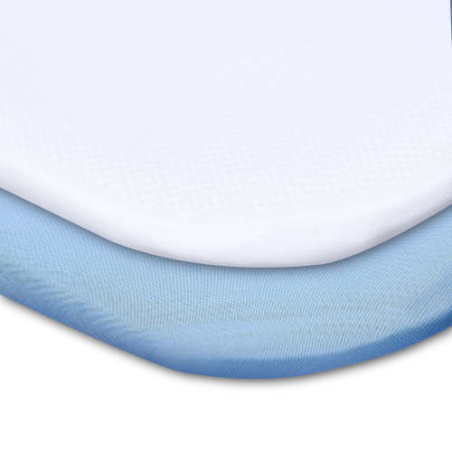 Parent's Choice Cotton Fitted Playard Sheets for Baby Boys, White and Blue, 2-Pack