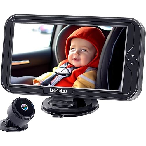 Baby Car Camera for Backseat 1080P - Plug and Play, HD Crystal Night Vision, Easy to Install, 360° Rotation, Wide View Angle, Protect Baby's Eye - Rear Facing Car Seat Camera for Newborn, Infant, Kids