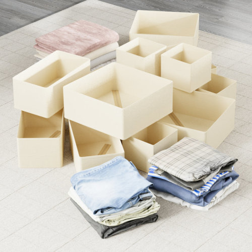 SpaceAid 12-pack Drawer Organizer Bins For Clothes – Closet Storage Dividers For Dresser Drawers, Underwear, Socks, And Clothing & Reviews | Wayfair