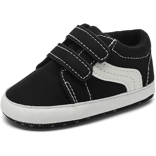 Clowora Unsex Baby Boys Girls Canvas First Walkers Shoes,Newborn Infant Non Slip Soft Sole Crib Casual Sneaker