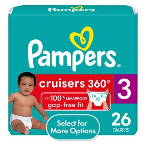 Pampers Cruisers 360 Diapers Size 3, 26 Count (Select for More Options)