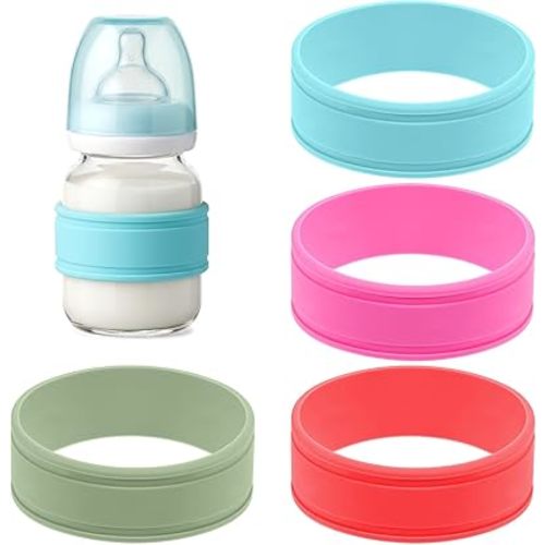 Personalized Silicone Baby Bottle Labels, Custom Water Bottle Name Bands, Reusable Waterproof Bottle Straps, Anti-Slip Sippy Cup Labels for Write Name/Date