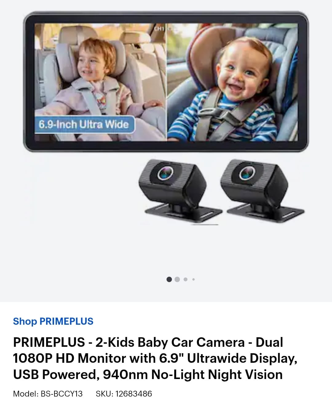 Primeplus 2 kids baby car camera