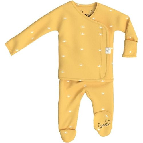 Bonsie Skin to Skin Babywear Footie Bodysuit - Baby Footed One Piece with Sun Pattern - Sunrise