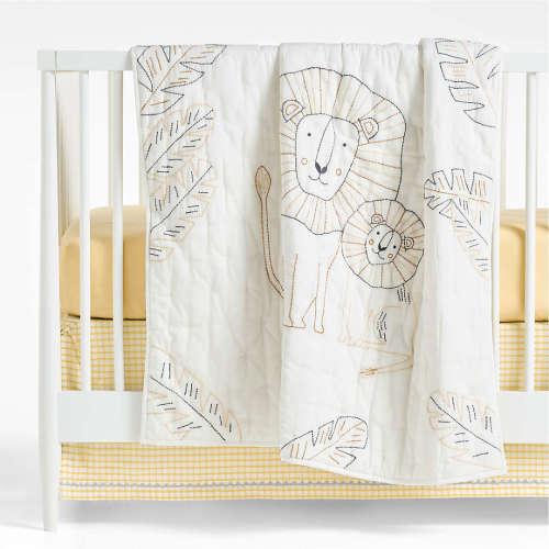 Jungle Lion Organic Cotton Baby Crib Quilt Bedding Set