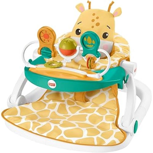 Fisher-Price Portable Baby Chairwith Snack Tray And Toy Bar, Premium Sit-Me-Up Seat, Giraffe