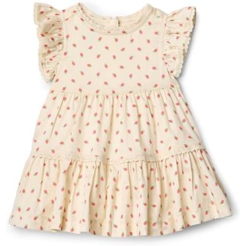 Amazon Essentials x Sofia Grainge Toddlers and Baby Girls' Woven Ruffle Sleeve Dress