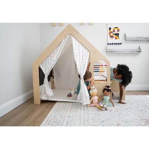 Avenlur Flair - Wooden 5 In 1 Indoor Playhouse Play Tent With Desk Table, Windowpane