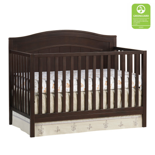 Free Shipping! Oxford Baby North Bay 4-in-1 Convertible Crib, Espresso Brown, GREENGUARD Gold Certified