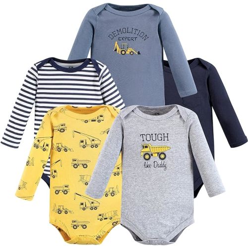 Hudson Baby baby-girls Cotton Long-sleeve Bodysuits 5-pack
