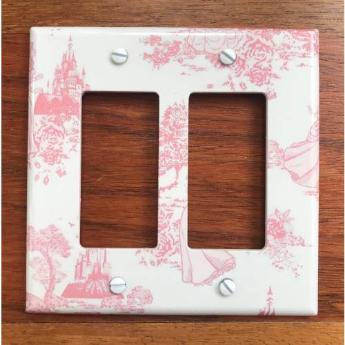 Pink Princess toile light switch plate cover // Princess Room // FAST SHIP!